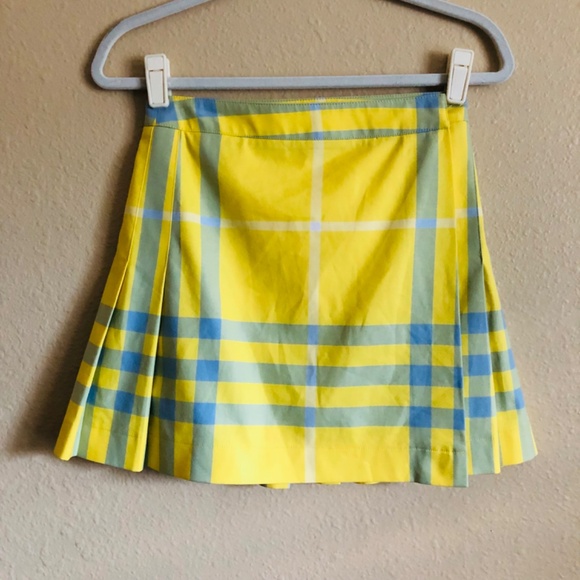 Burberry Golf pleated wrap skirt plaid mini length outer label